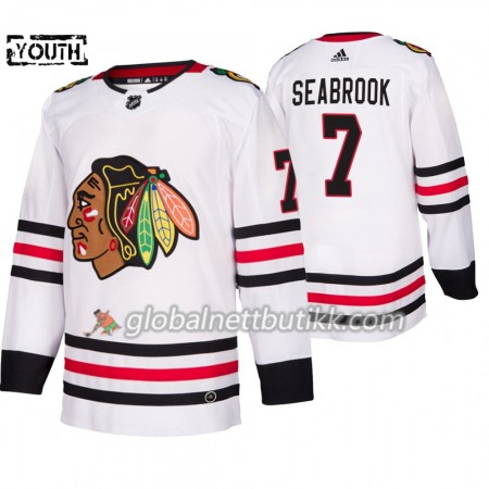 Chicago Blackhawks Hockeydrakt Brent Seabrook 7 Adidas 2019-2020 Hvit Authentic - Barn